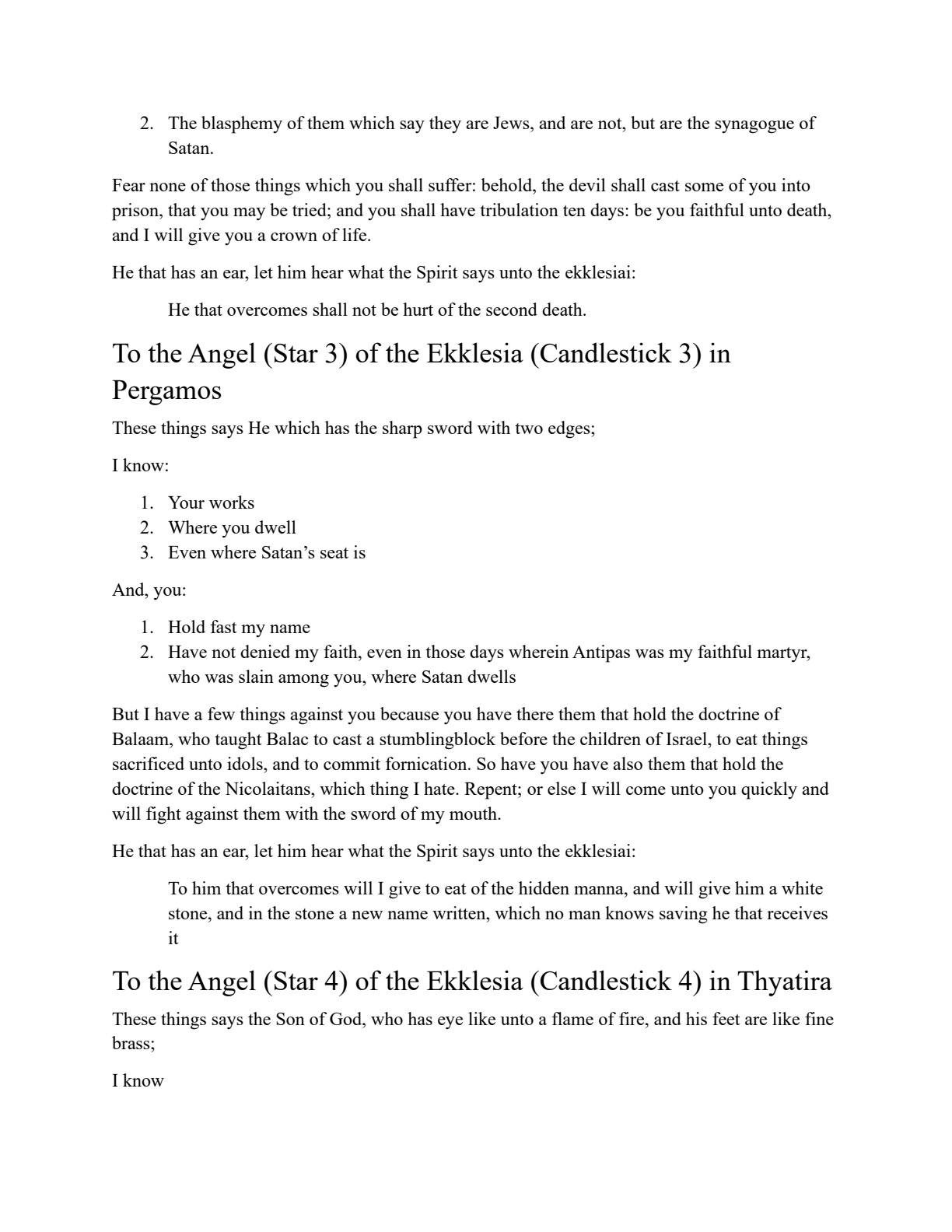Addresses to the Seven Ekklesiai in Asia page 2