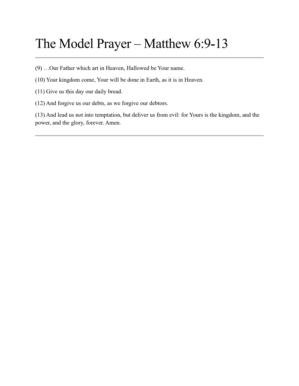The Model Prayer page 1